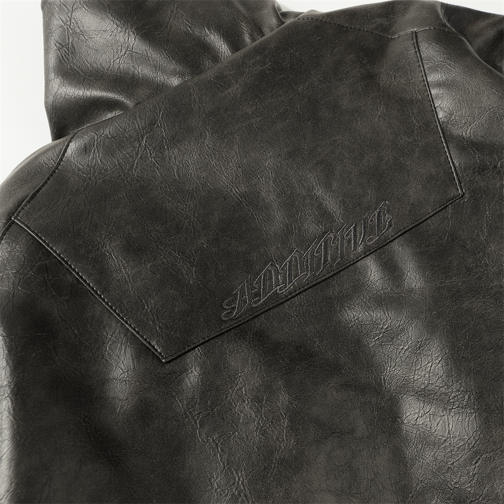 PU Leather Cotton Padded Coat 13