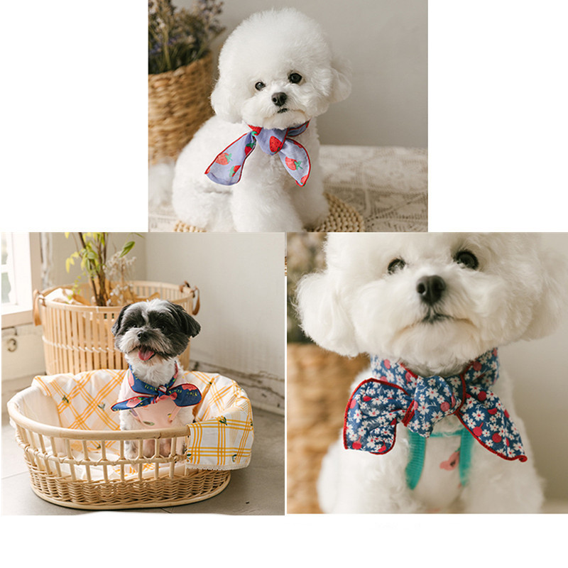 Dog Bib Scarf - Blue Florals