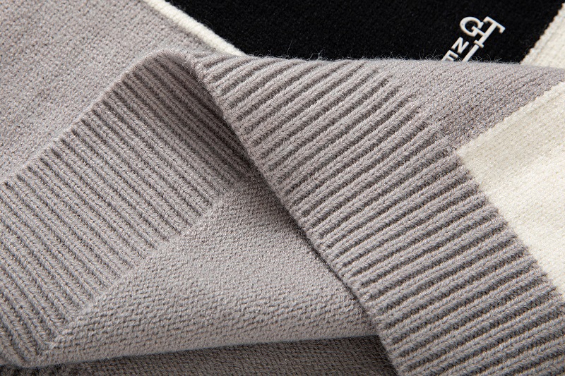 Men's Multi-colored Half-turtleneck Sweater Style 1
