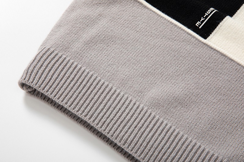 Men's Multi-colored Half-turtleneck Sweater Style 17