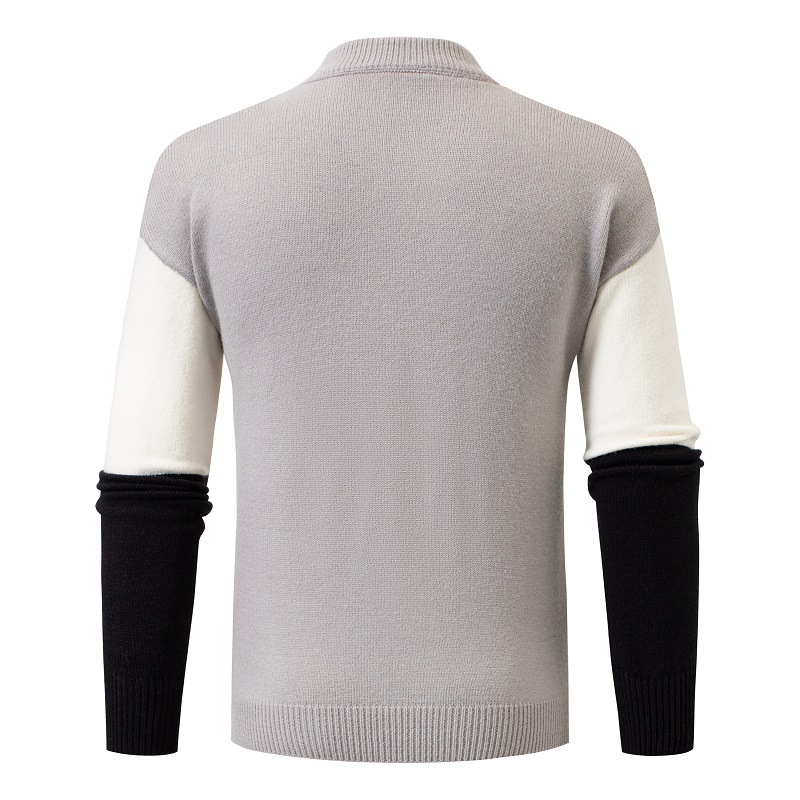 Men's Multi-colored Half-turtleneck Sweater Style 4