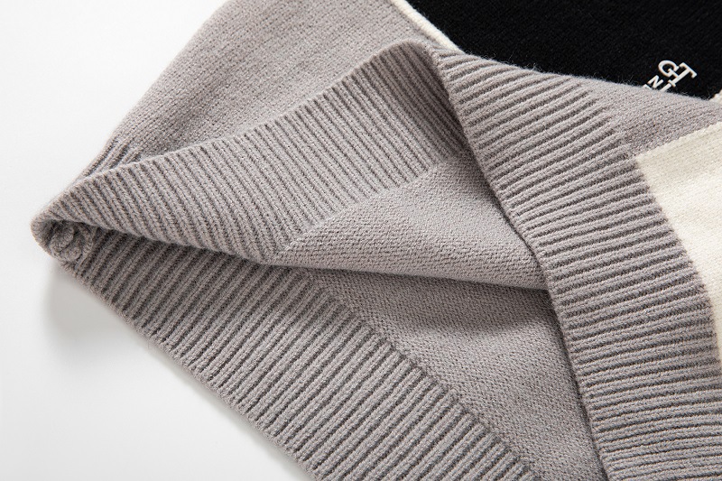 Men's Multi-colored Half-turtleneck Sweater Style 6