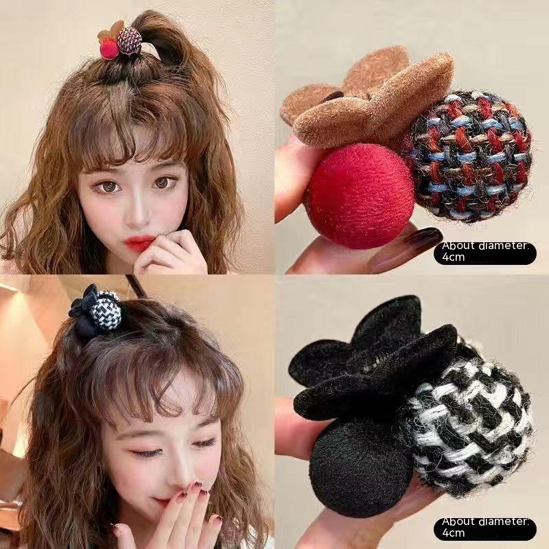 Fur Ball Flocking High Ponytail Cropped Hair Clip