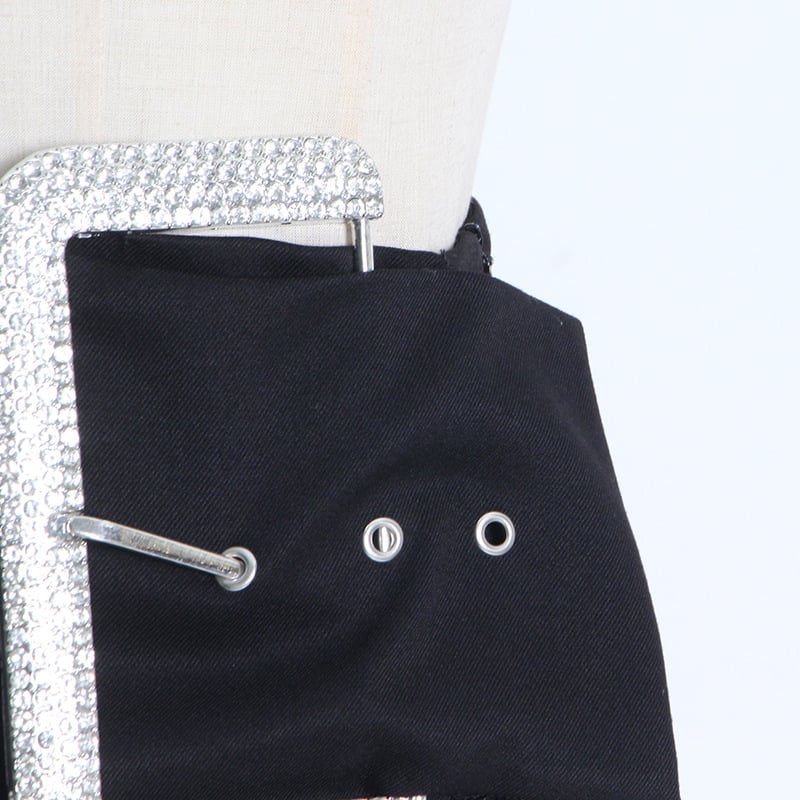 Elegant Diamond Buckle Skirt