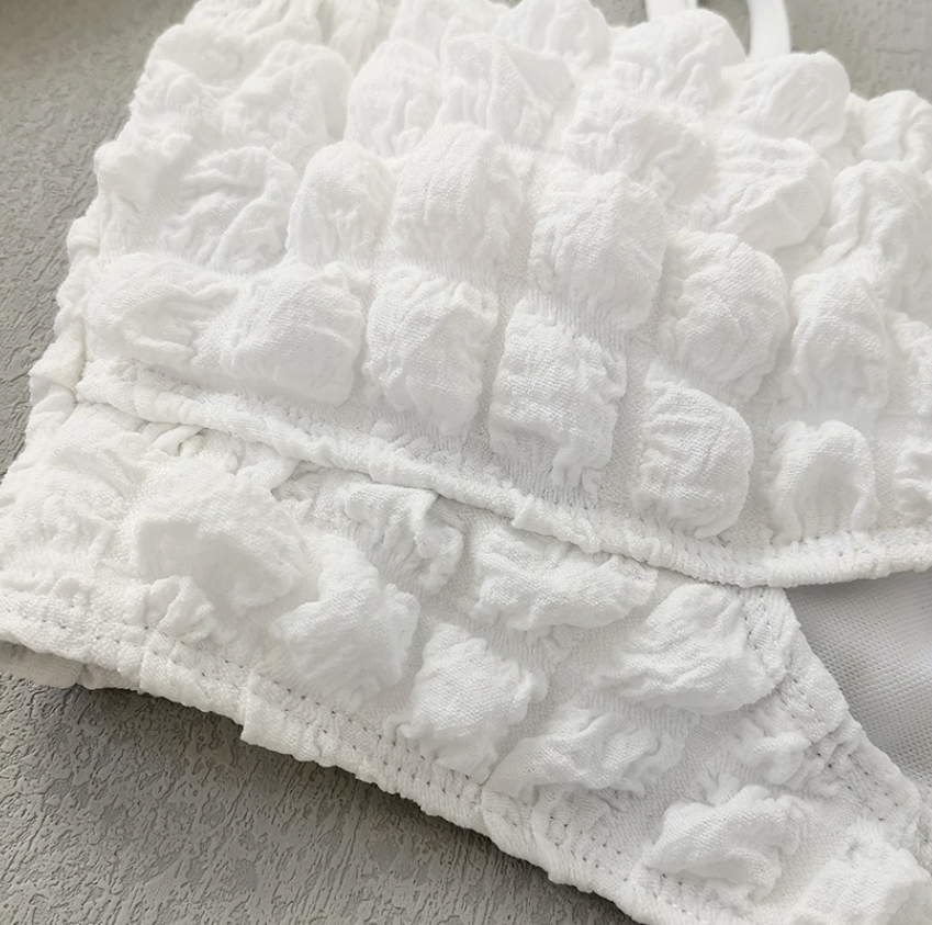 Seersucker Bikini Swimsuit Detail