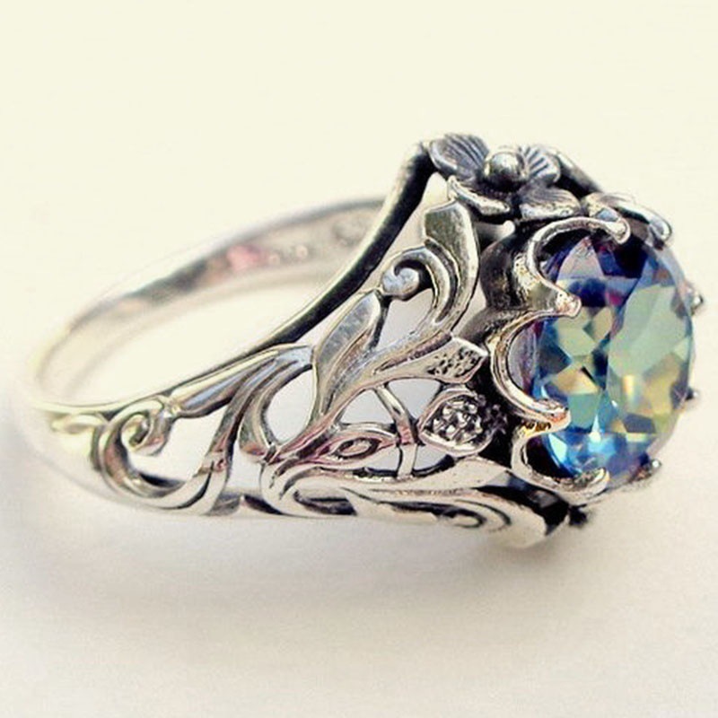 Fashion Color Zircon Hollow Ring 2