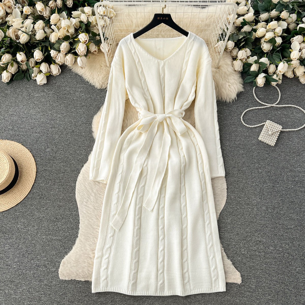 Elegant Knitted Dress - Lifestyle Shot