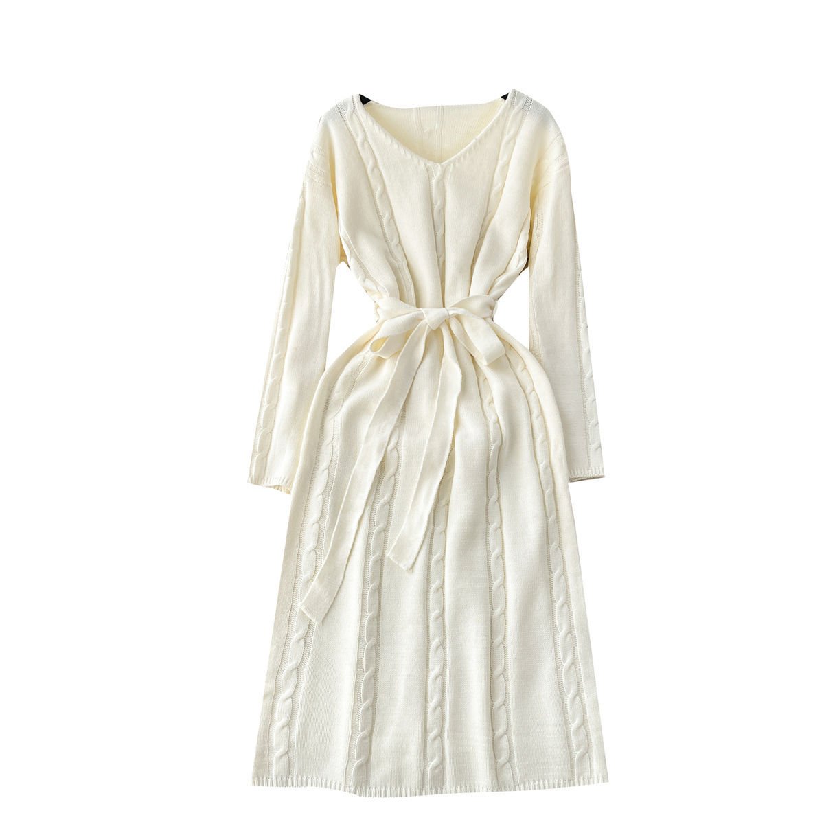 Elegant Knitted Dress - Side View