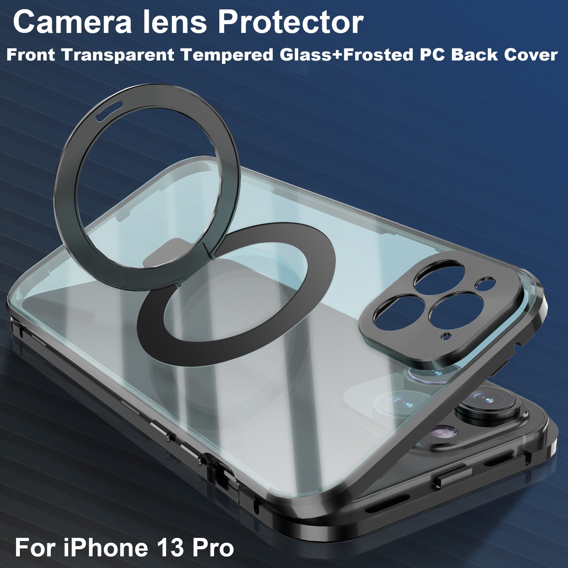 Magnetic Transparent Folding Bracket Phone Case