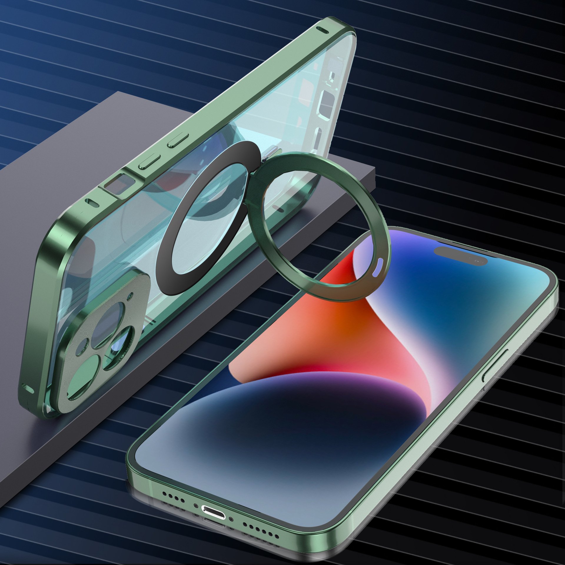 Magnetic Transparent Folding Bracket Phone Case