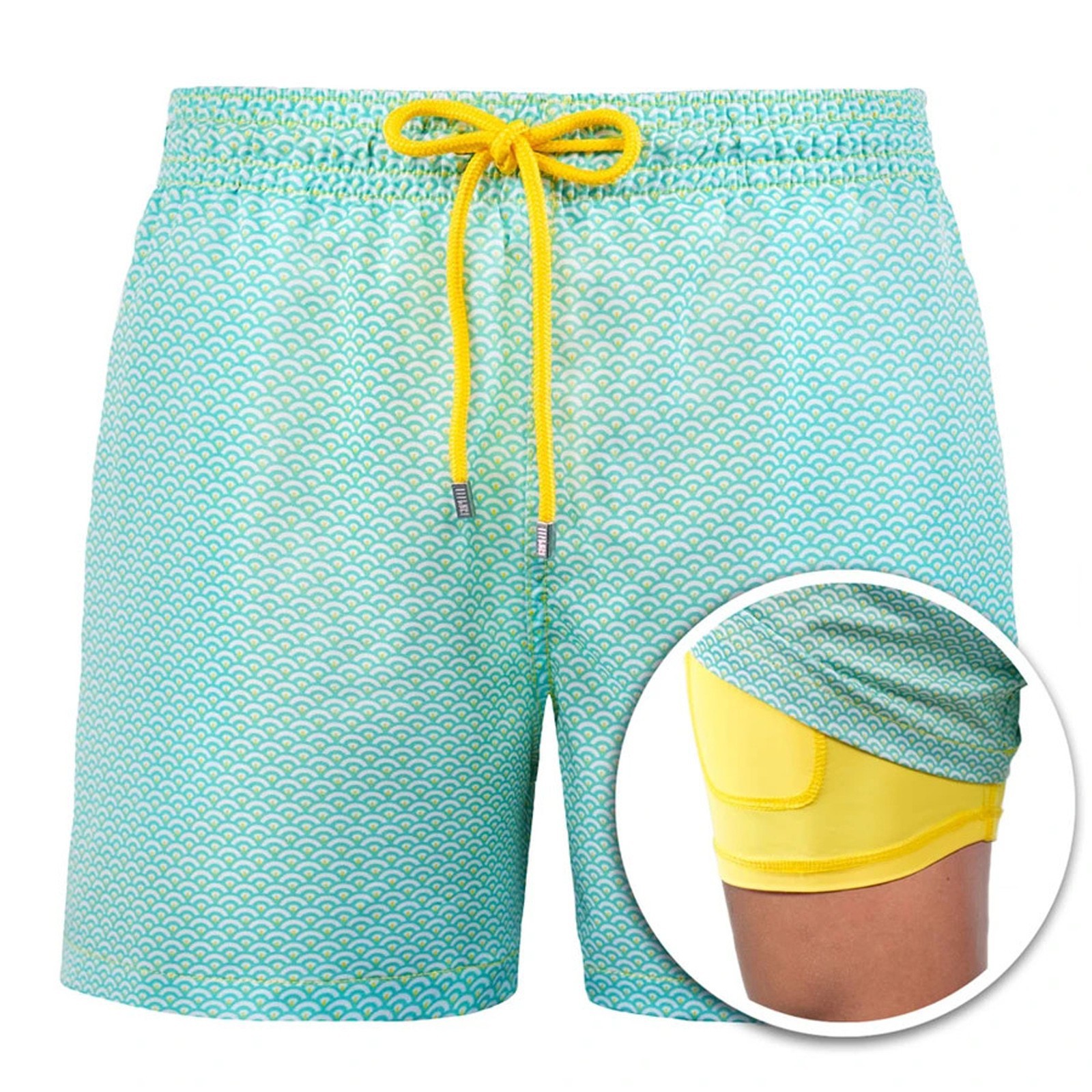 Men's Sports Print Double Layer Polyester Shorts
