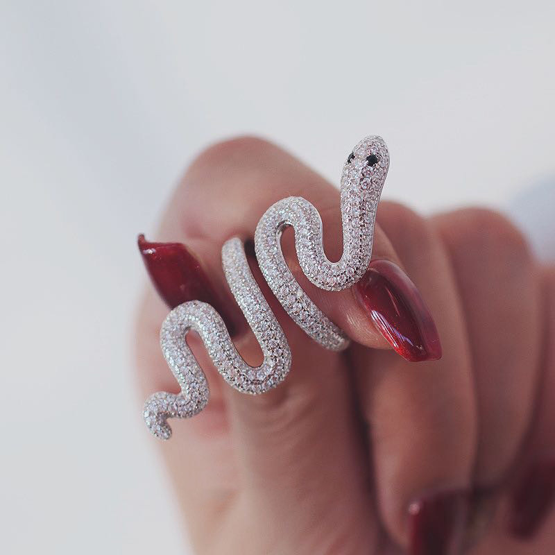 Women's Fashion Temperament Simple Snake Ring - Rose Gold
