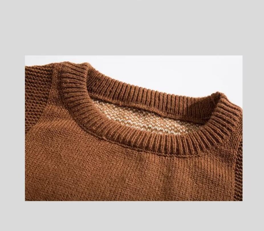 Men's Vintage Ethnic Style Round Neck Sweater Image 5