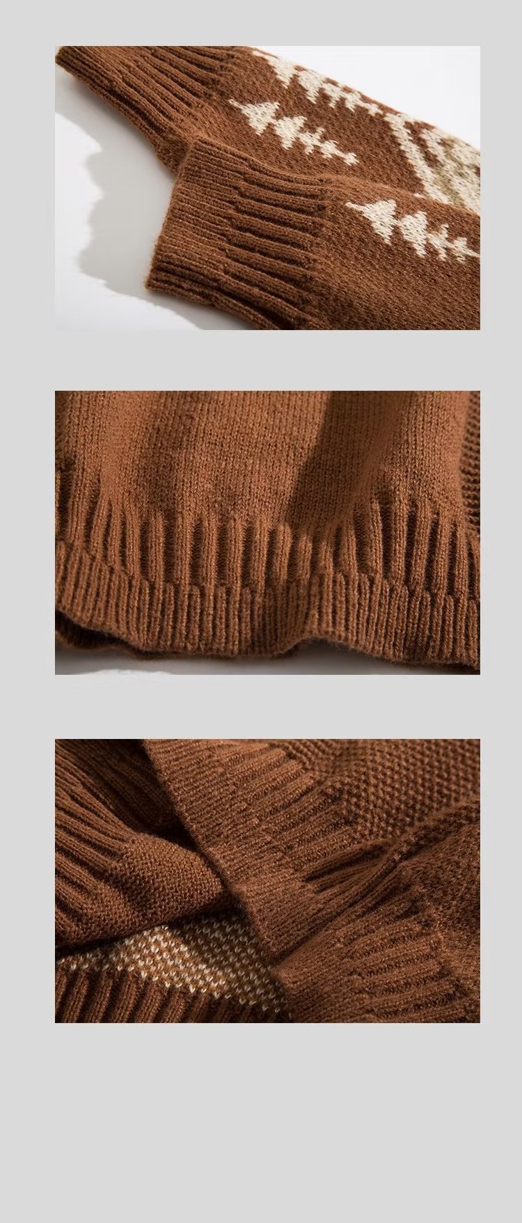 Men's Vintage Ethnic Style Round Neck Sweater Image 2