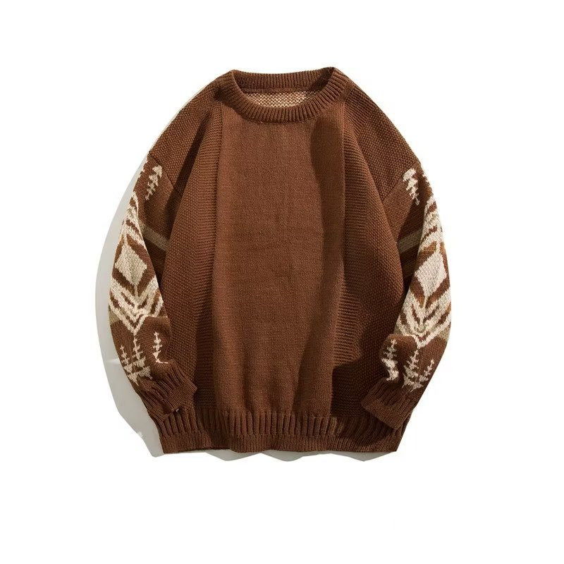 Men's Vintage Ethnic Style Round Neck Sweater Image 6