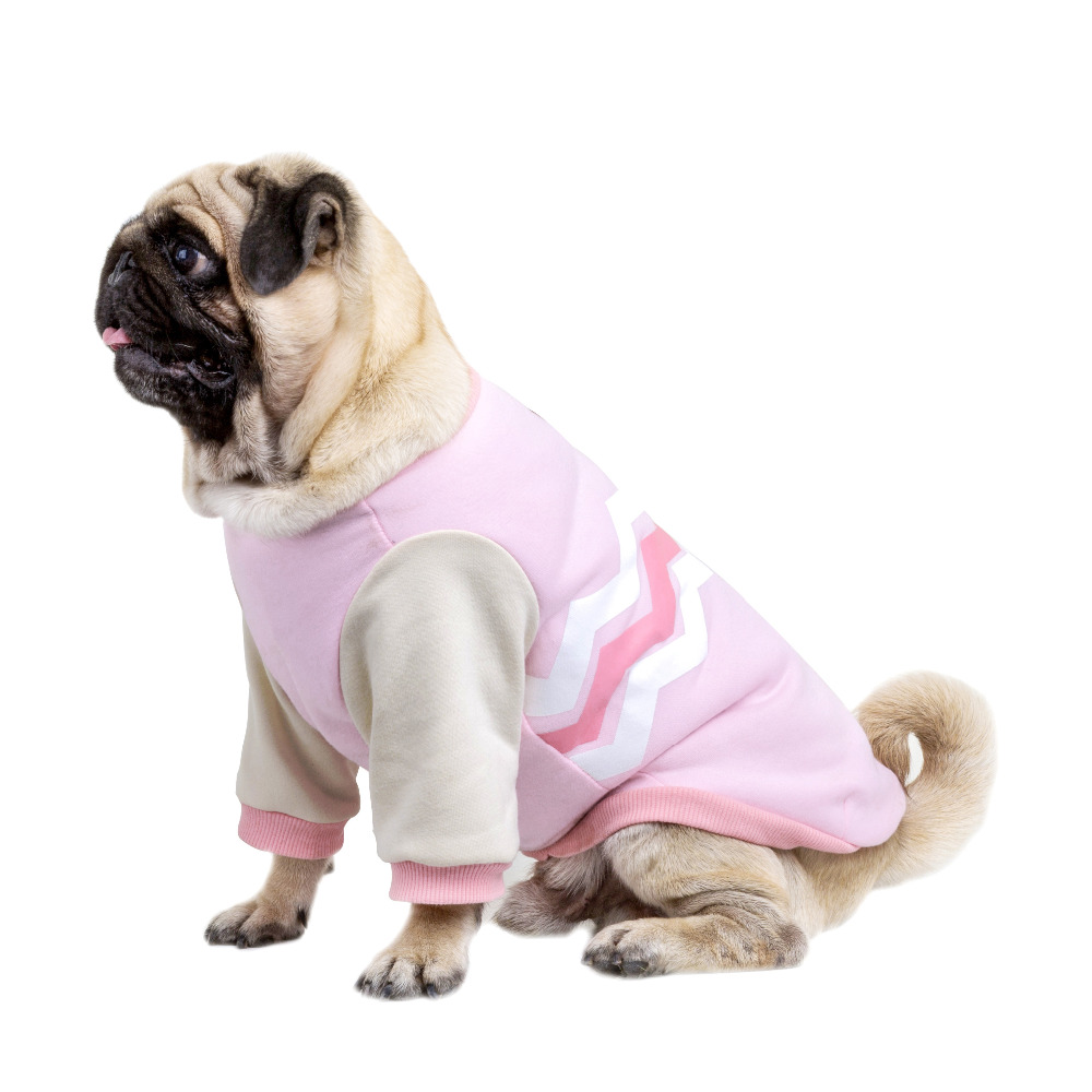 Wavy Two-legged Hoodie - Pink on Dog