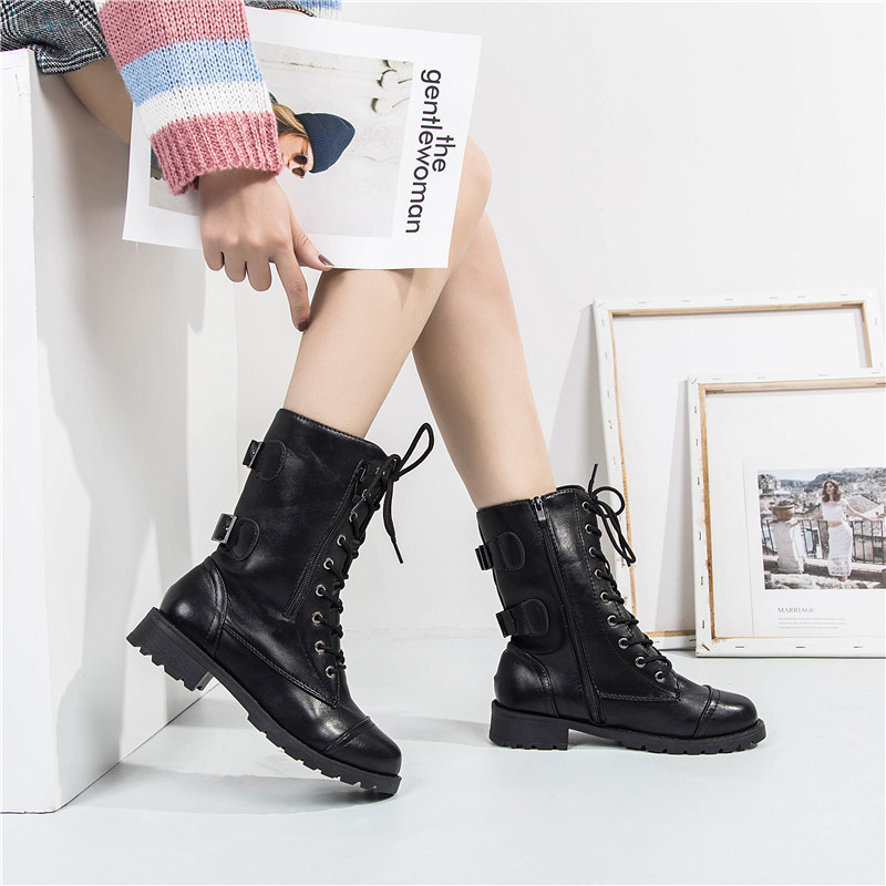 Chunky Heel Platform Martin Boots