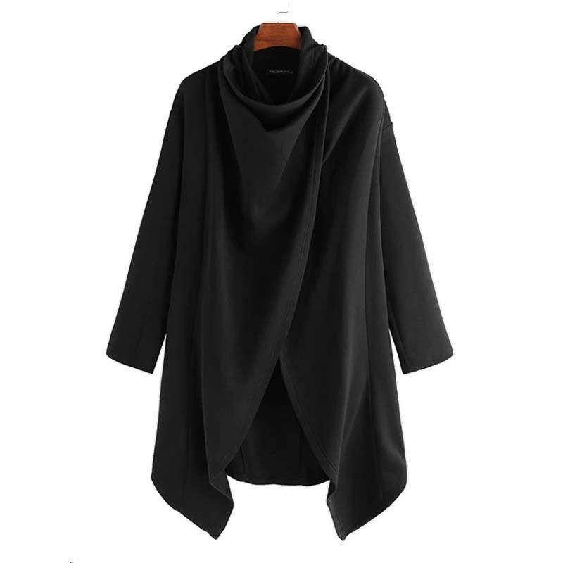 Men's Fashion Cape Punk Irregular Trench Coat Side View