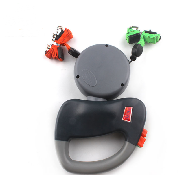 Retractable Dual Pet Dog Walking Leash - Red