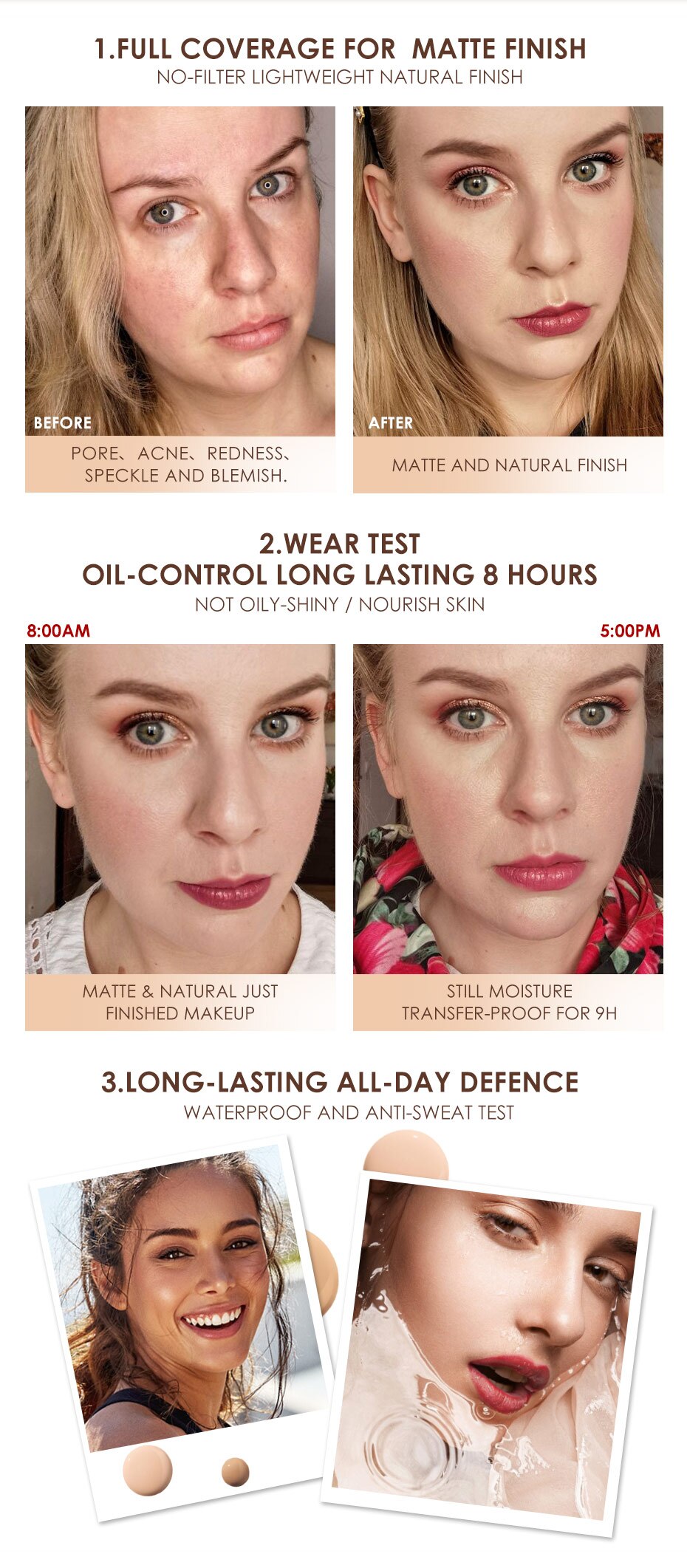 High concealer matte liquid foundation