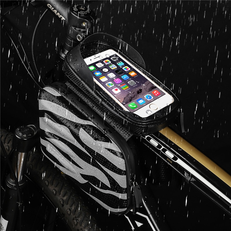 Waterproof Bike Front Bag in Use