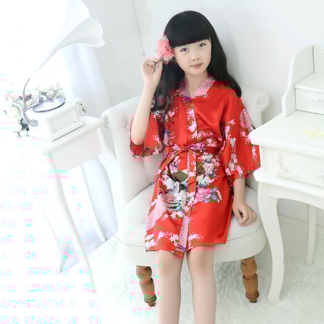 Silk Peacock Kimono Pajamas Image 4