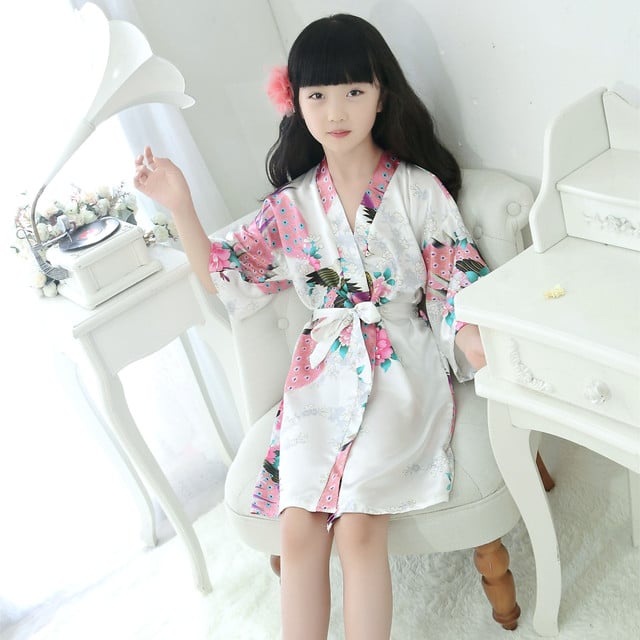 Silk Peacock Kimono Pajamas Image 6