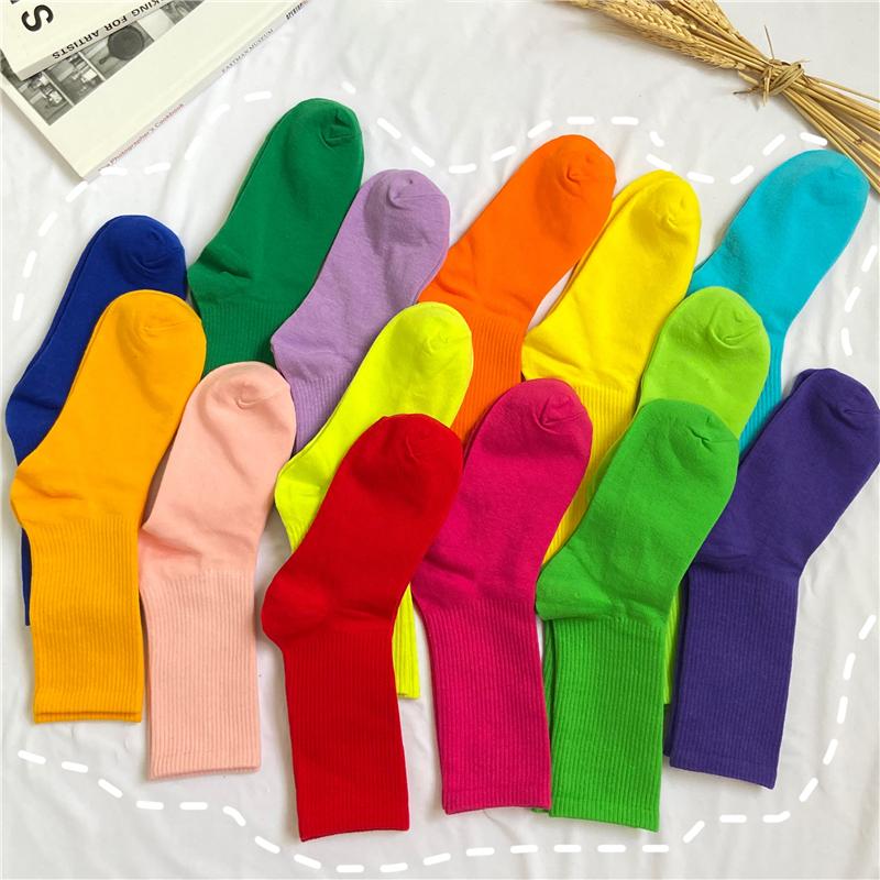 Candy Rainbow Color Socks - Light Purple
