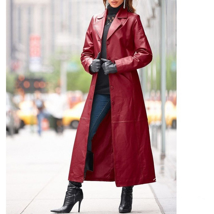 Fashionable leather coat