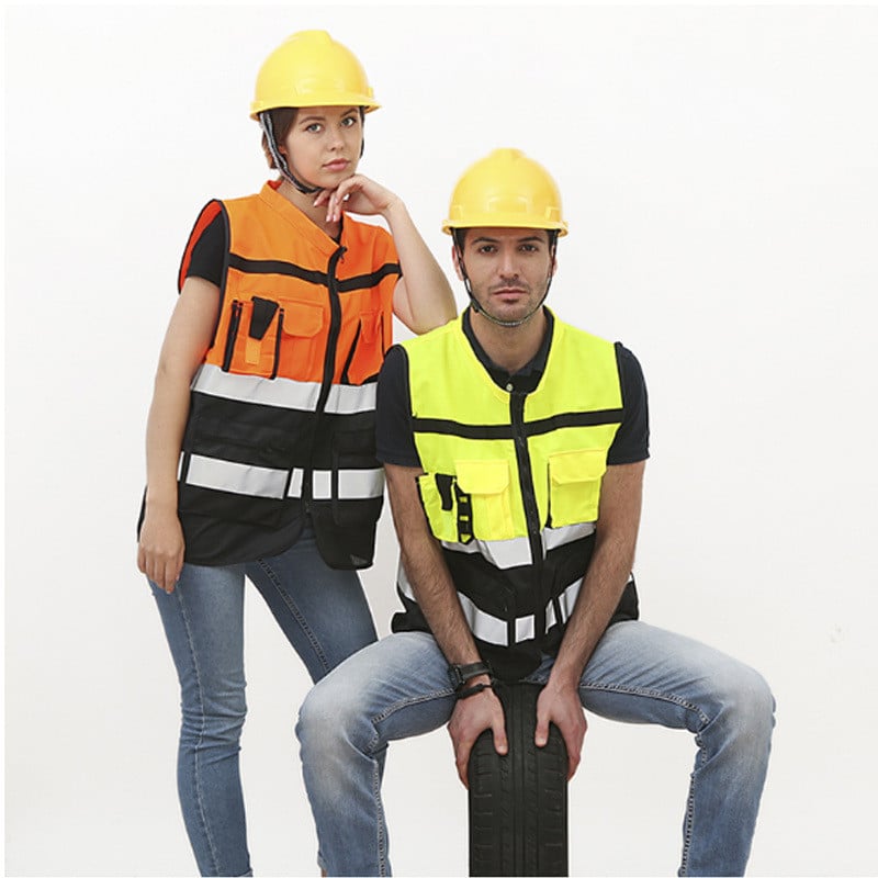 Reflective Traffic Commander Safety Suit Vest in Green