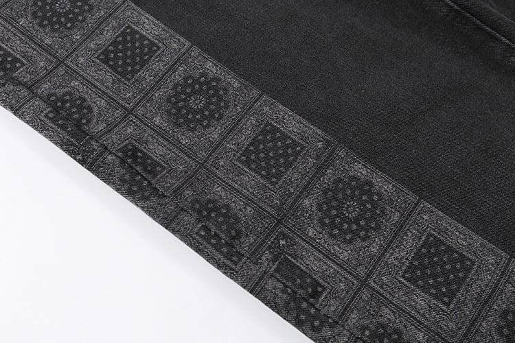 Cashew Flower Black Jeans - Black