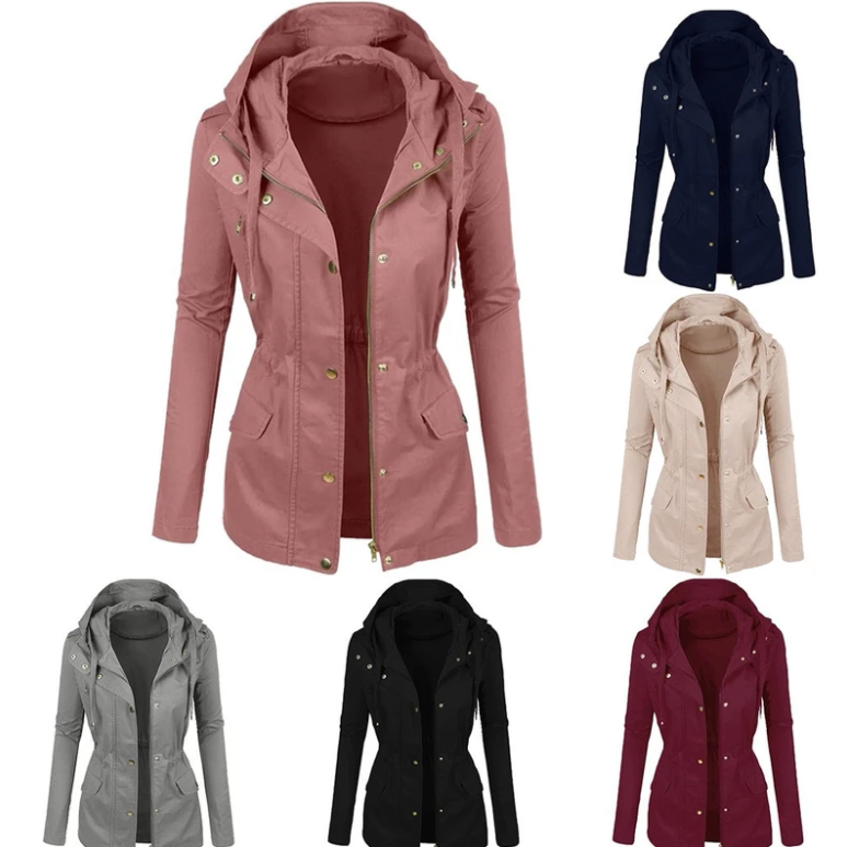 Women's Biker Jacket in Navy Blue