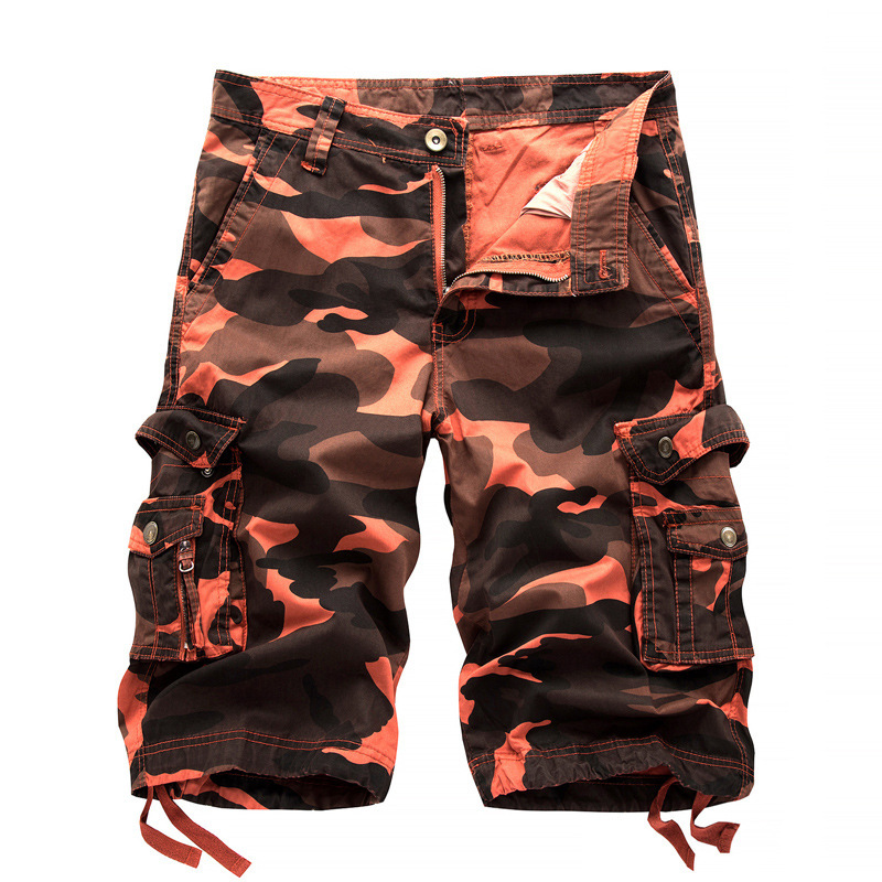 Camo Printed Knee Length Cargo Shorts 4