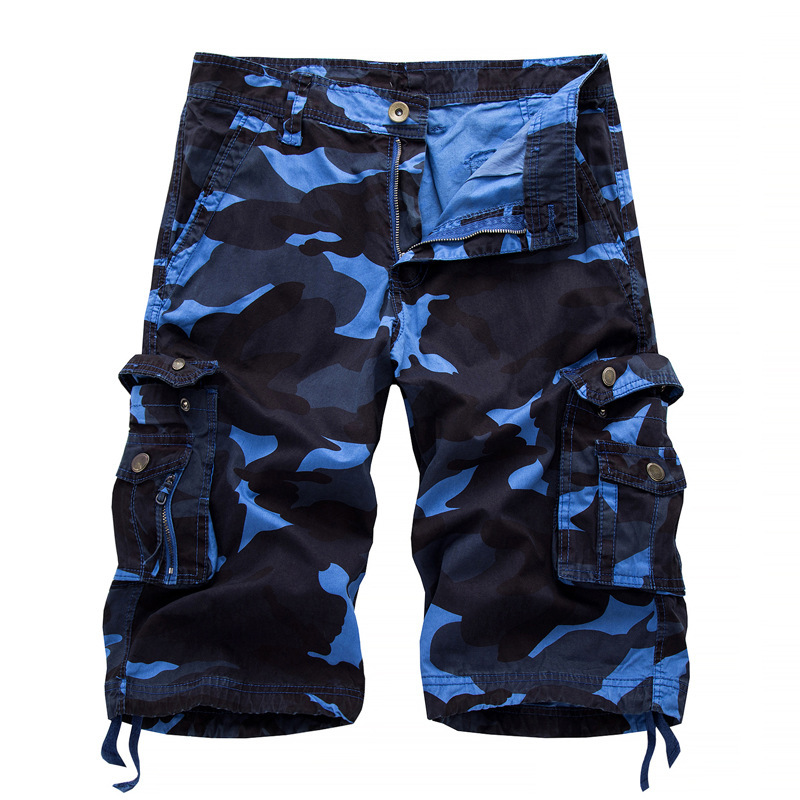 Camo Printed Knee Length Cargo Shorts 2