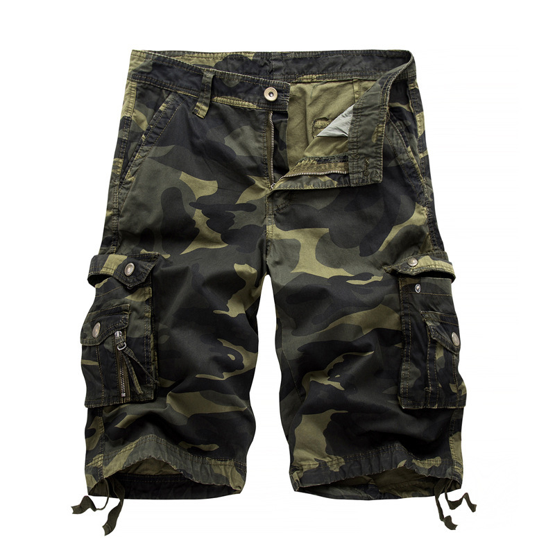 Camo Printed Knee Length Cargo Shorts 1