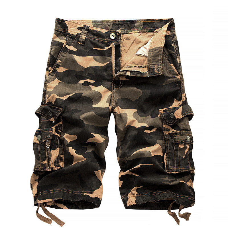 Camo Printed Knee Length Cargo Shorts 3