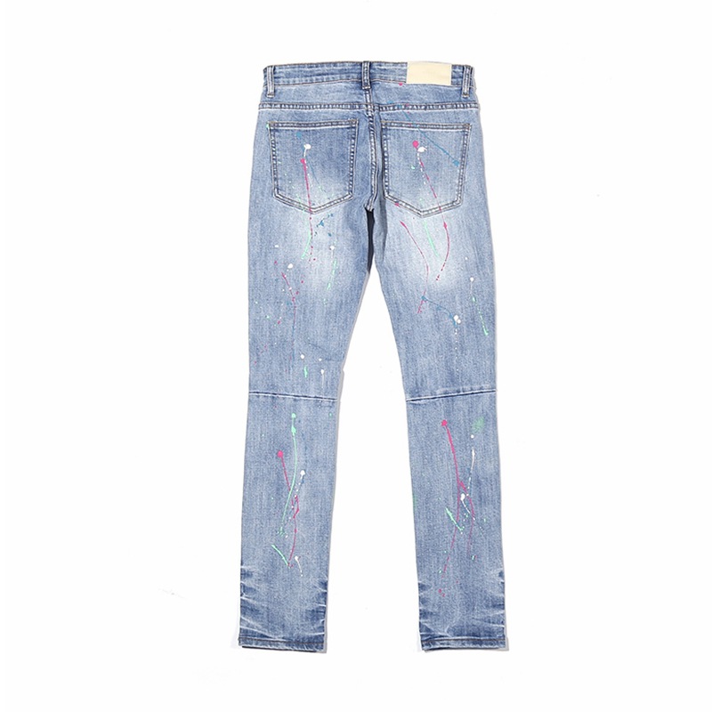 Jeans Rasgados Ajustados con Cremallera para Hombre
