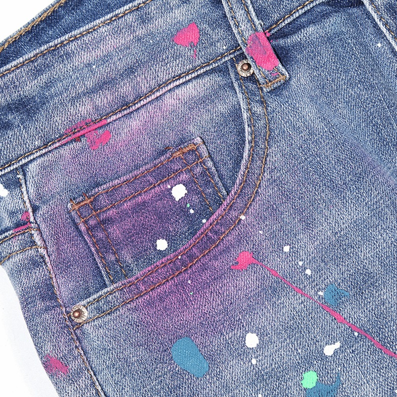 Jeans Rasgados Ajustados con Cremallera para Hombre