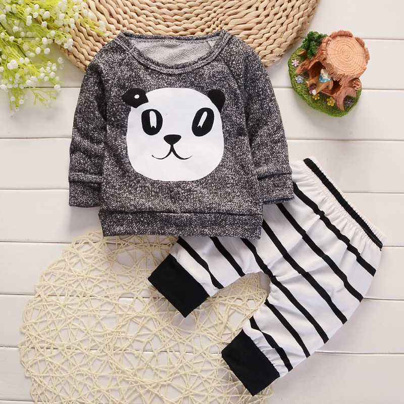 Boys Panda Striped Long Sleeve Suit - Image 3