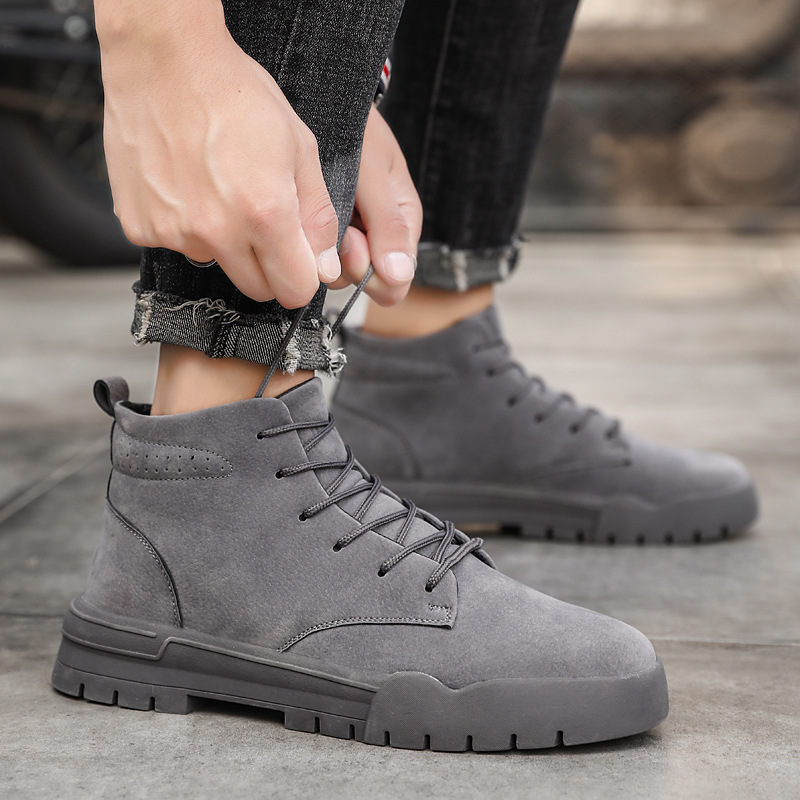 Grey Martin Boots