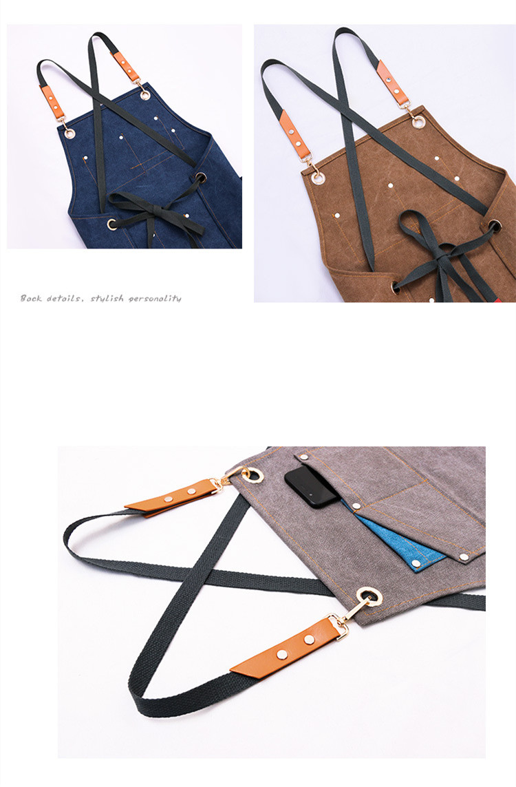 Apron Female Milk Tea Shop Barber Baking Word Denim Overalls | USAdrop