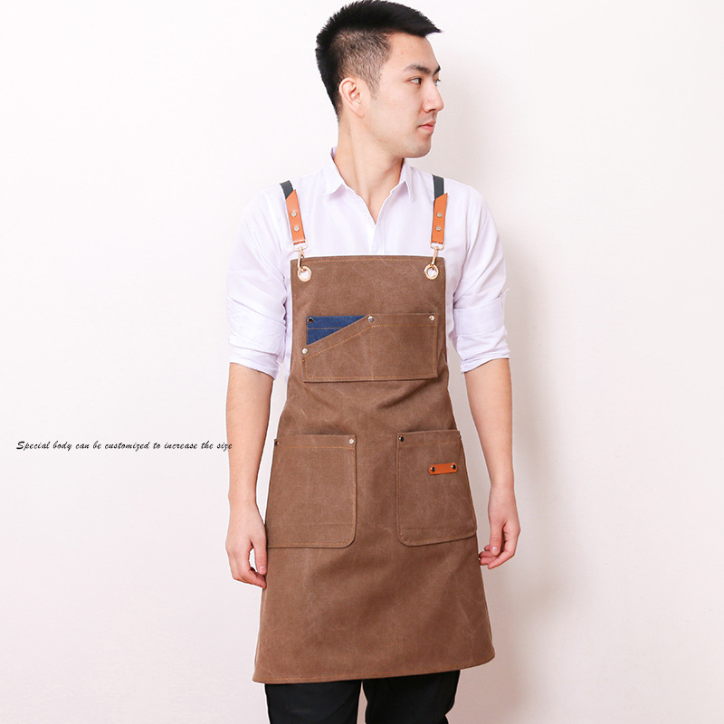 Apron Female Milk Tea Shop Barber Baking Word Denim Overalls | USAdrop