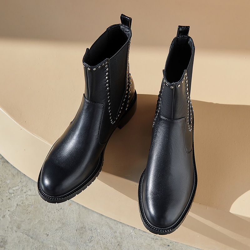 Chunky Heel Studded Martin Boots Collection