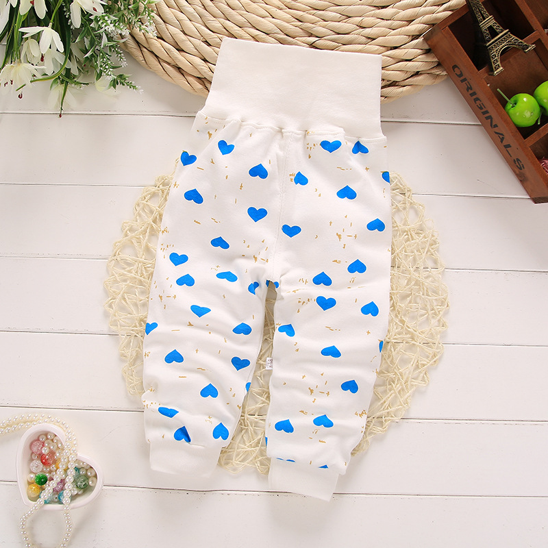 Newborn Baby Cotton Pants - Blue Heart