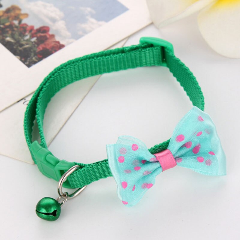 Adjustable Bowknot Cat Bell Collar - Design 9
