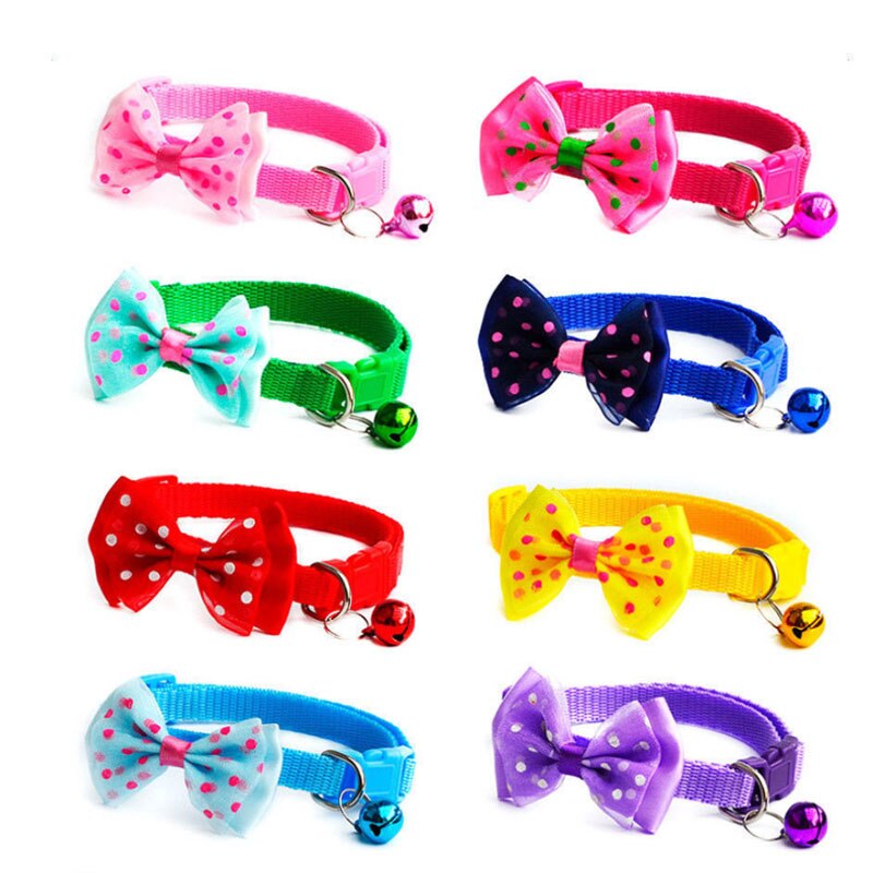 Adjustable Bowknot Cat Bell Collar - Design 3