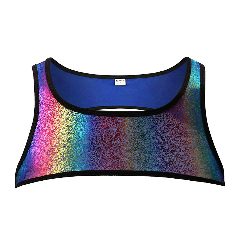 Men's tight rainbow tank top shorts