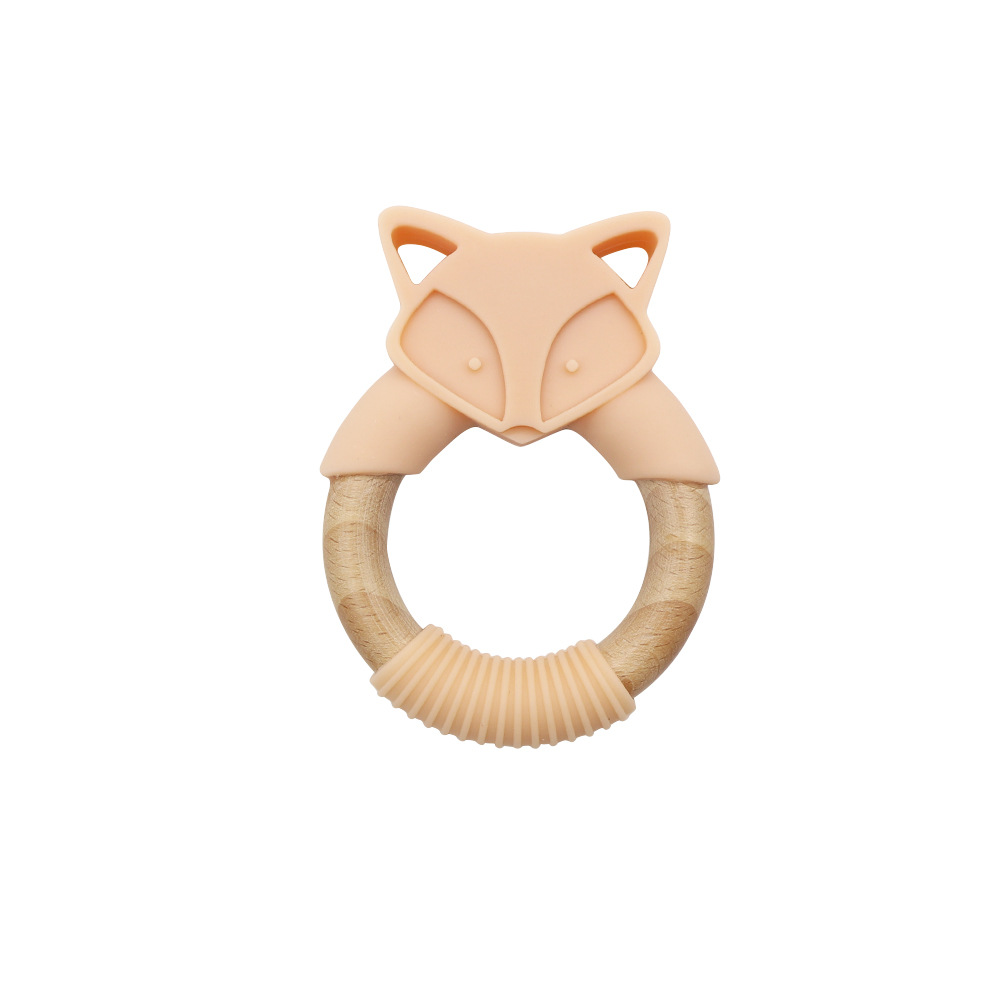 Wooden Fox Teether Close-up