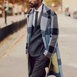Loose Plaid Lapel Casual Coat Jacket Men