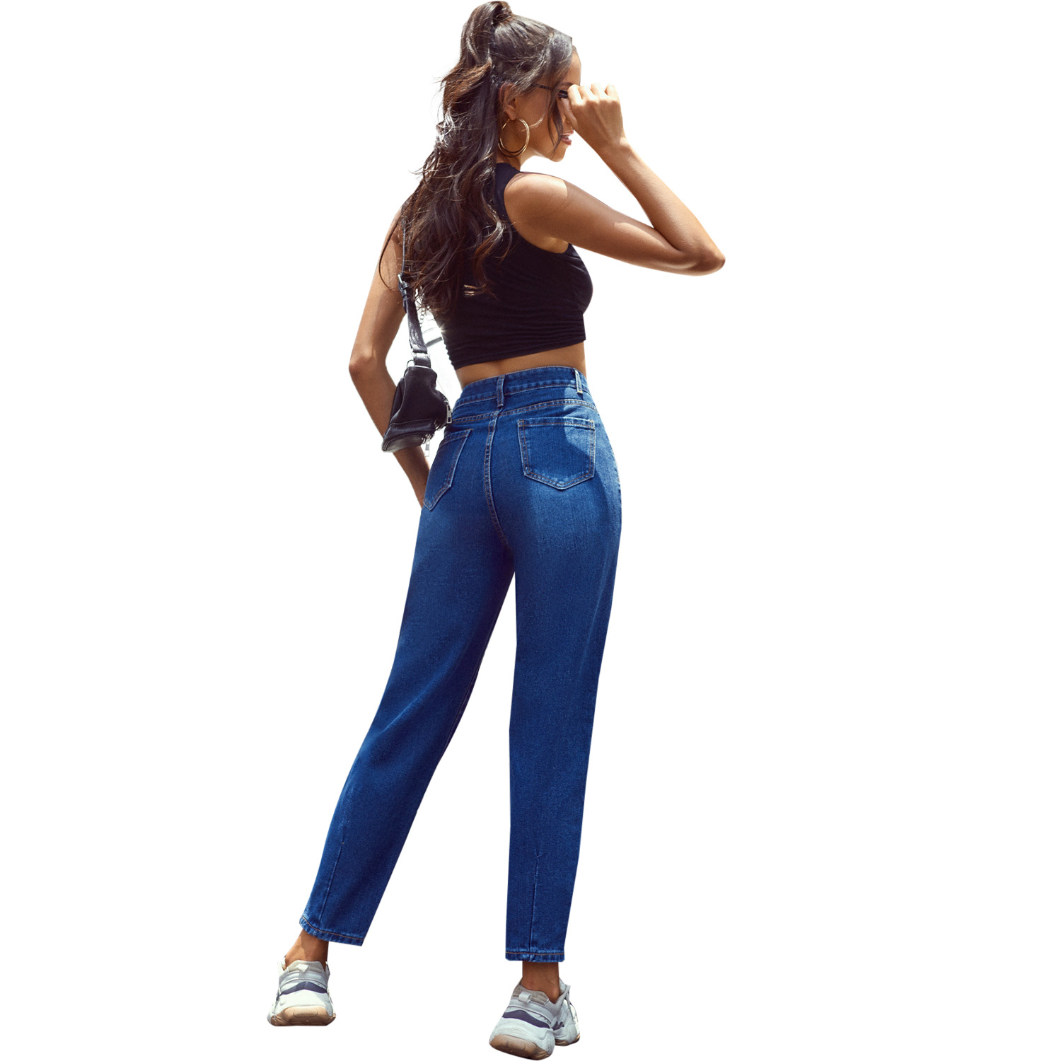 Jeans Rectos de Cintura Alta Casual